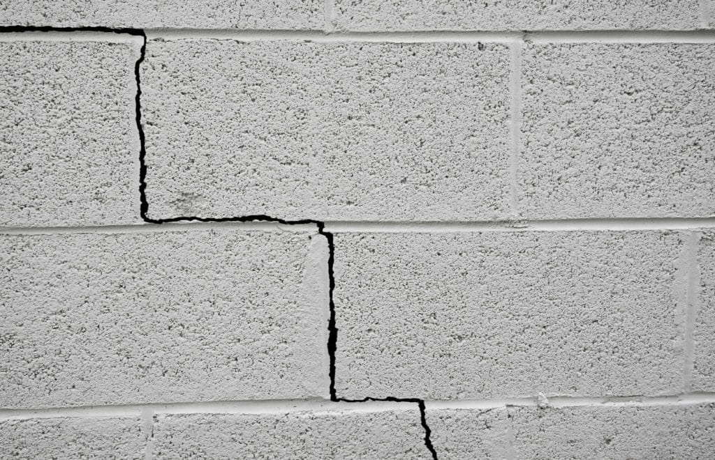 cinder block cracks wall